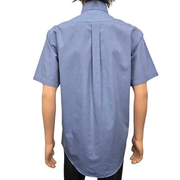 Brooks Brothers 346 Short Sleeve Non-iron The Original Polo Shirt Men 15 Blue - Picture 9 of 14